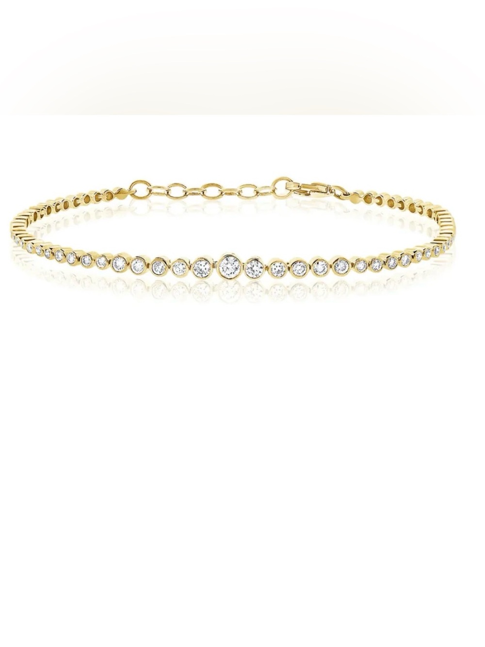 Bezel Set Graduated Natural Diamond Tennis Bracelet